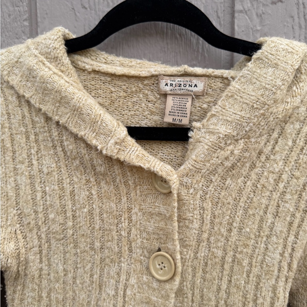 Arizona Jean Company Cream Button-Up Cardigan - Picture 2 of 3